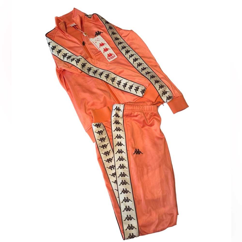 Women’s KAPPA Tracksuit in Orange with White Detail